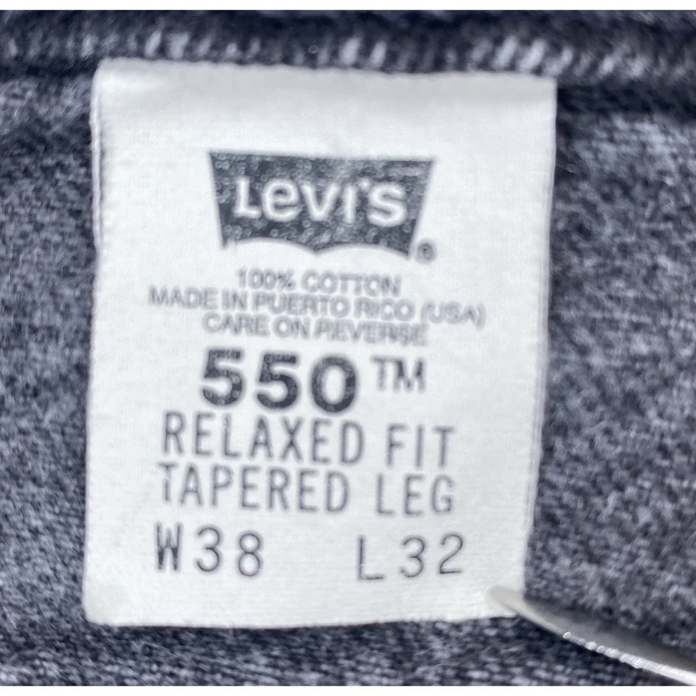 Levi's 550 Jeans Men's 38x32 (Actual‎ 36x31) Black Orange Tab Faded Vintage